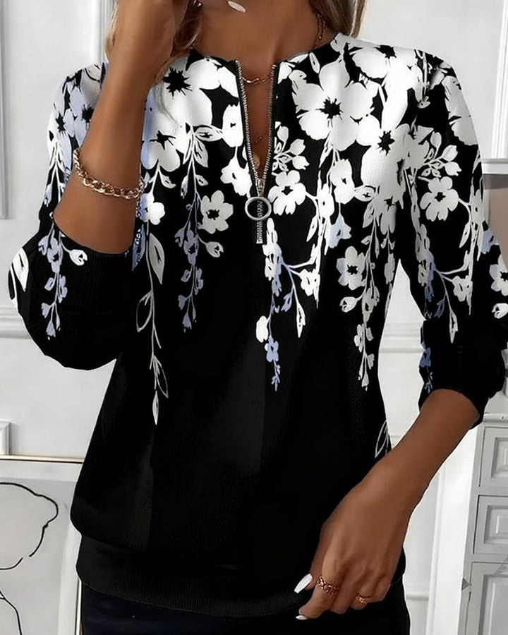 Inesa - Sweat avec imprimé zippé