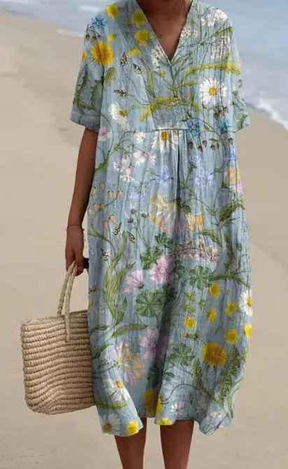 Margaret - Robe d'été à motif floral vibrant
