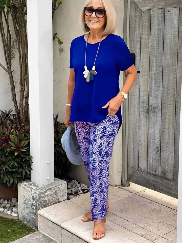 Żaneta – Ensemble élégant composé d'un haut ajusté et d'un pantalon ample