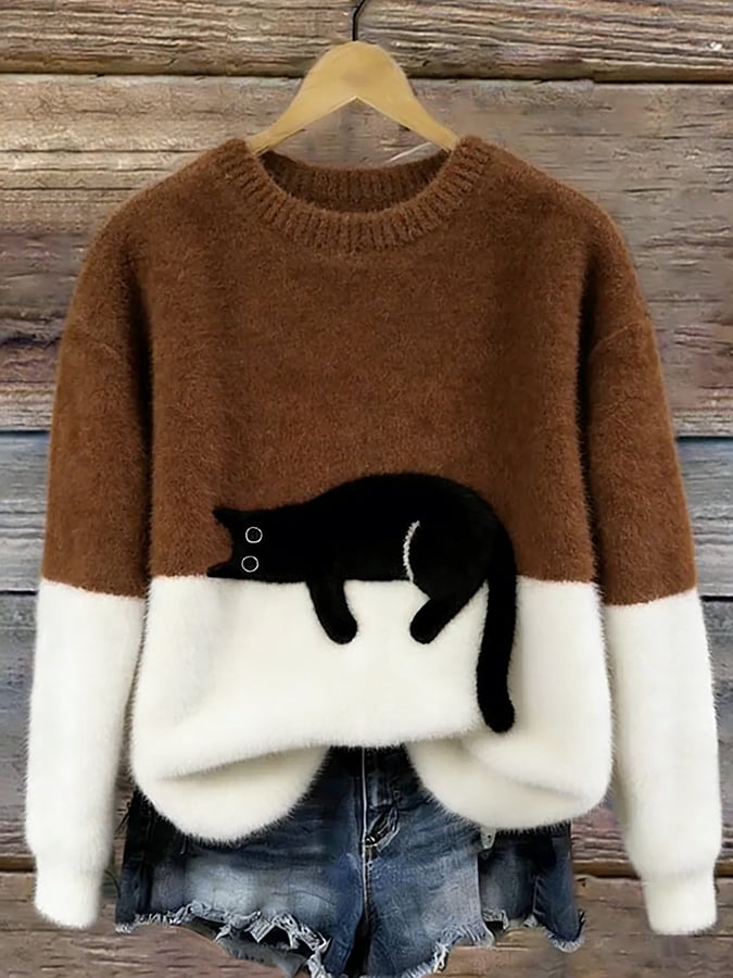 Ulmira – Sweat avec un chat graphique