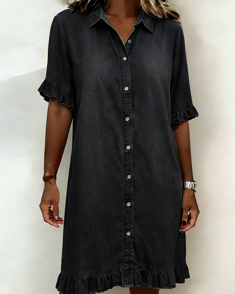 Robe en jean confortable avec vague flatteuse
