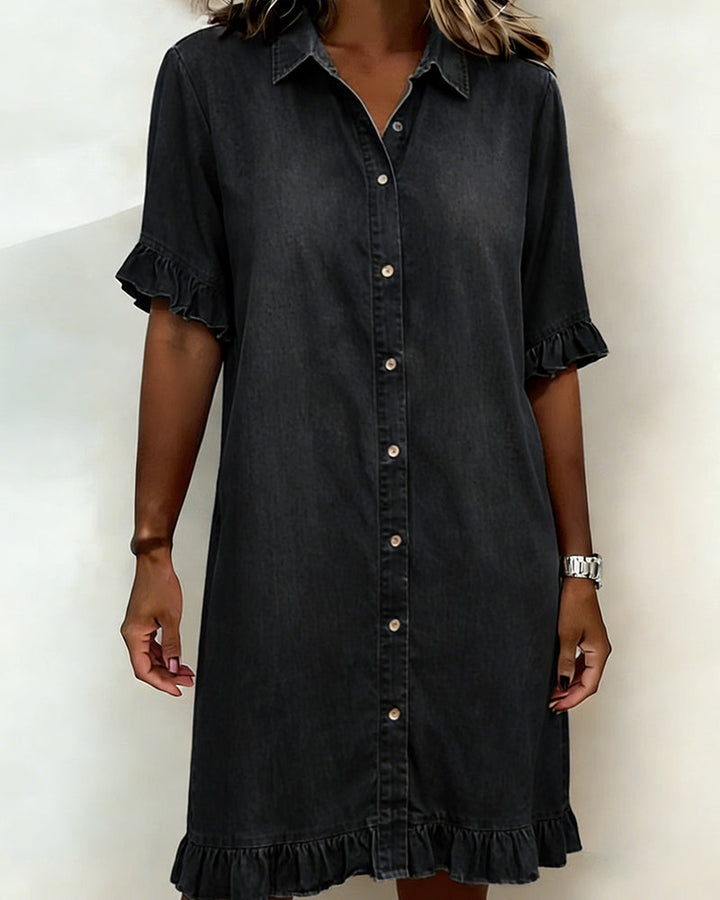 Robe en jean confortable avec vague flatteuse