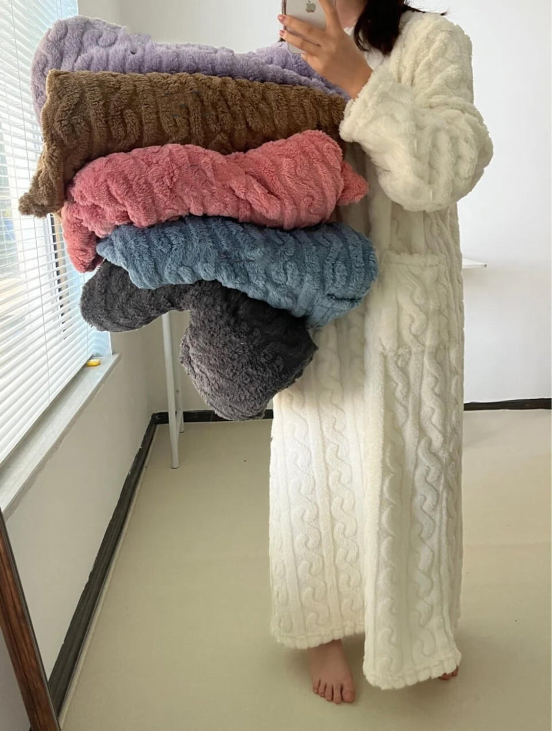 Cosy - Salon d'hiver en velours corail