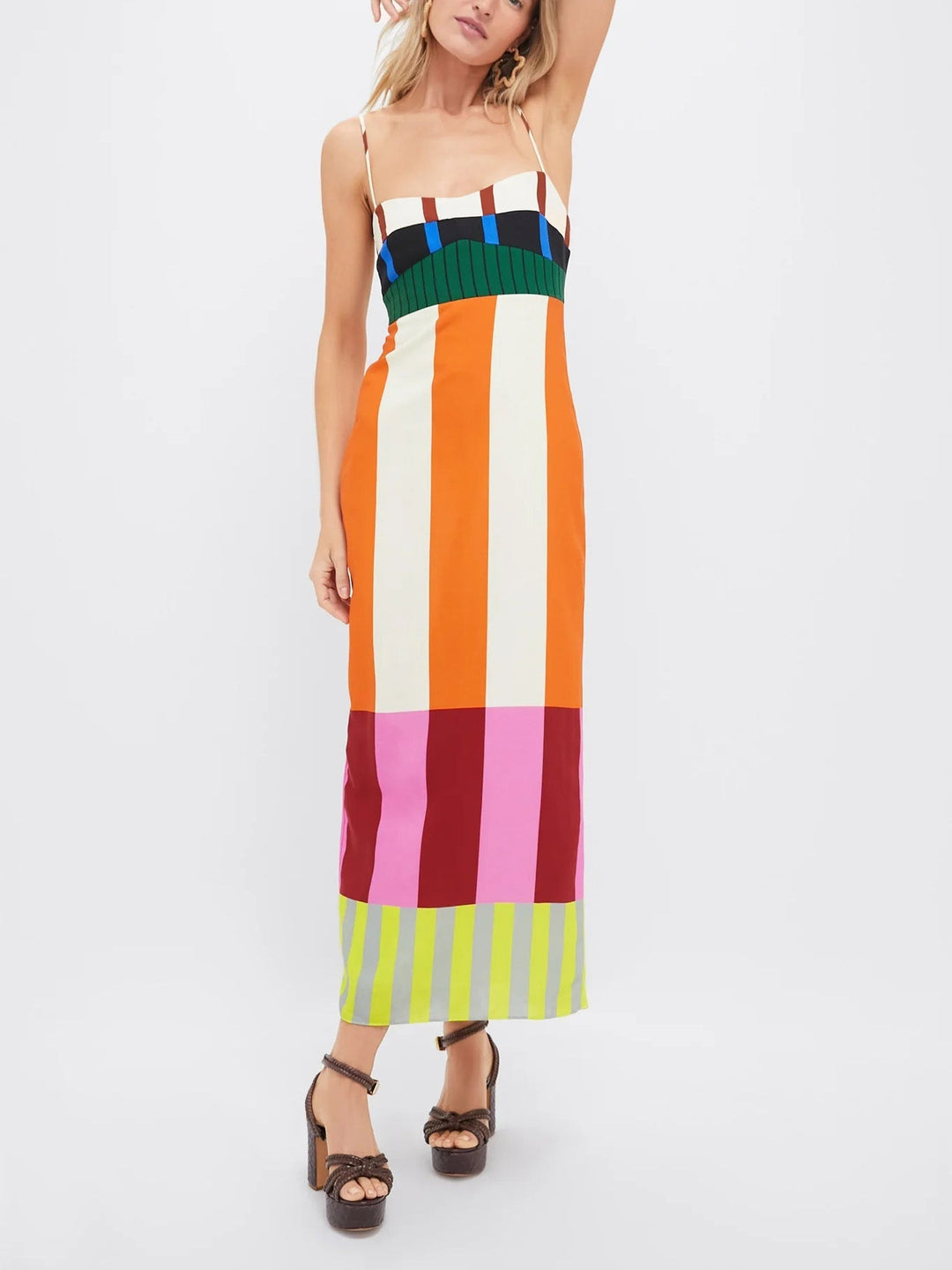 Paloma | Robe longue à rayures colorées