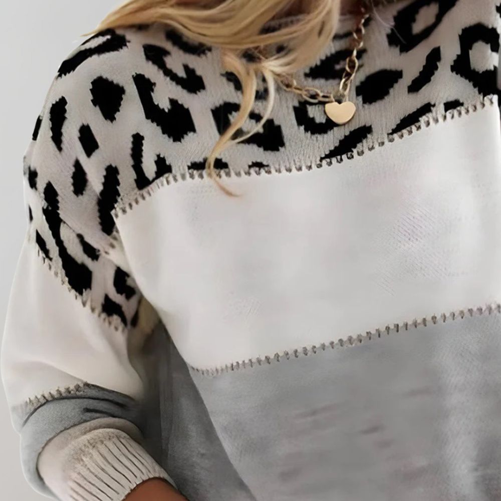 Yara – Pull élégant imprimé léopard