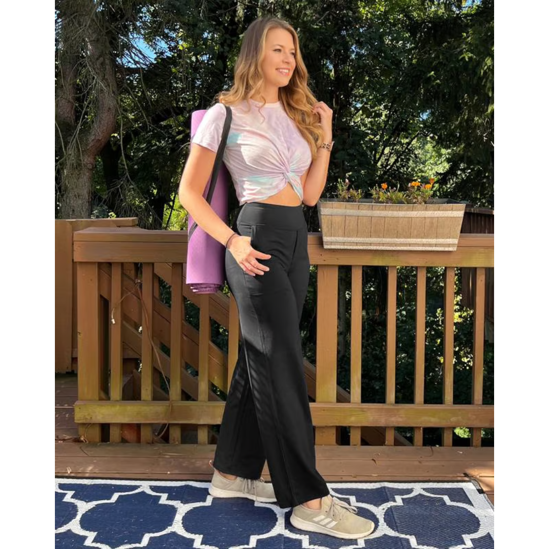Alfreda – Pantalon taille haute à jambes larges