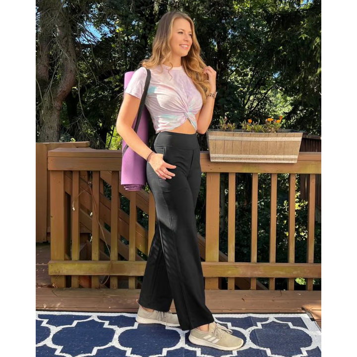 Alfreda – Pantalon taille haute à jambes larges