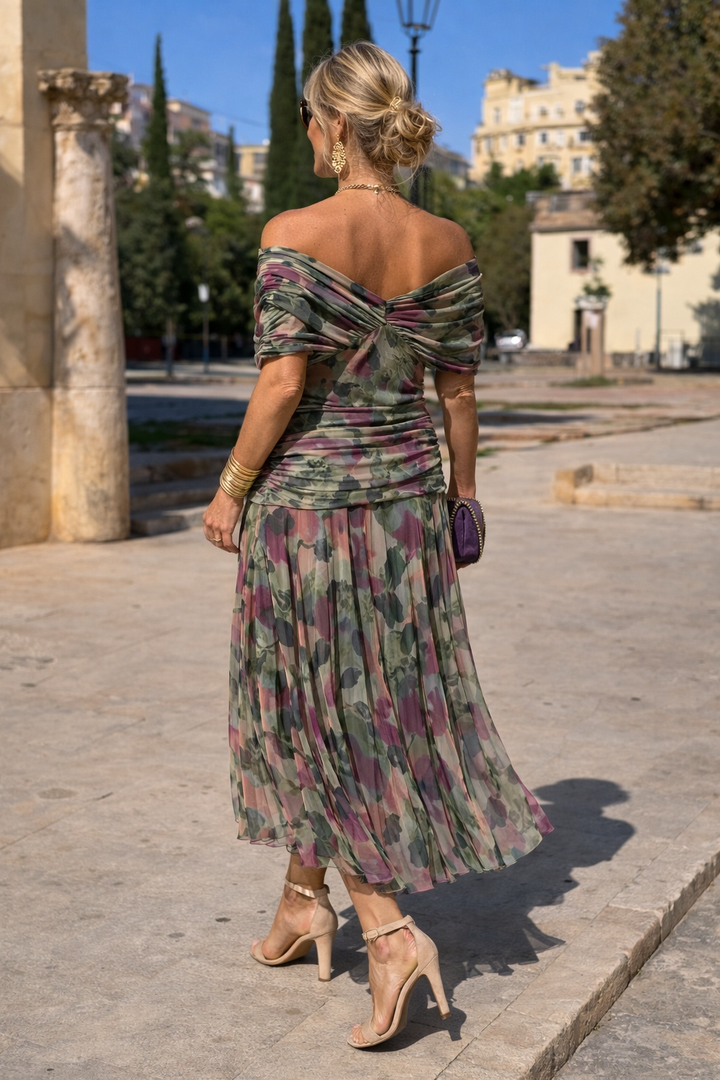 Robe de soirée longue élégante avec décolleté en V