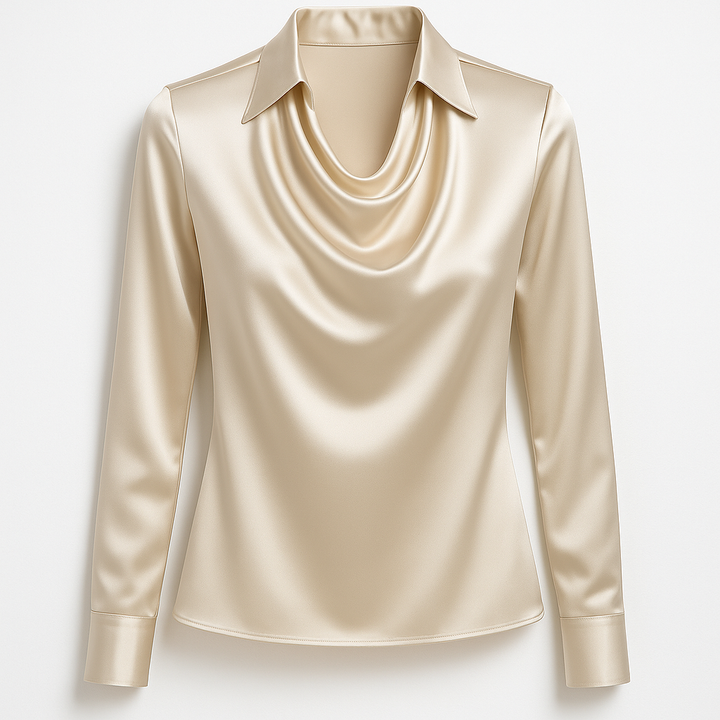 Rosela – Blouse blanche au drapé élégant