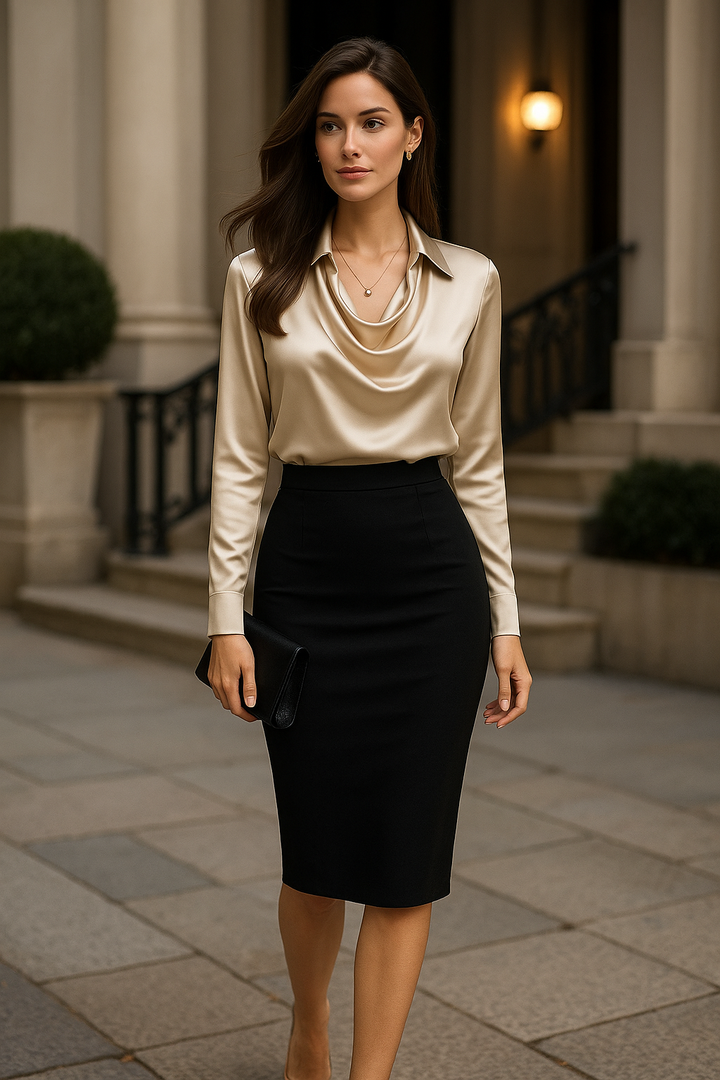 Rosela – Blouse blanche au drapé élégant