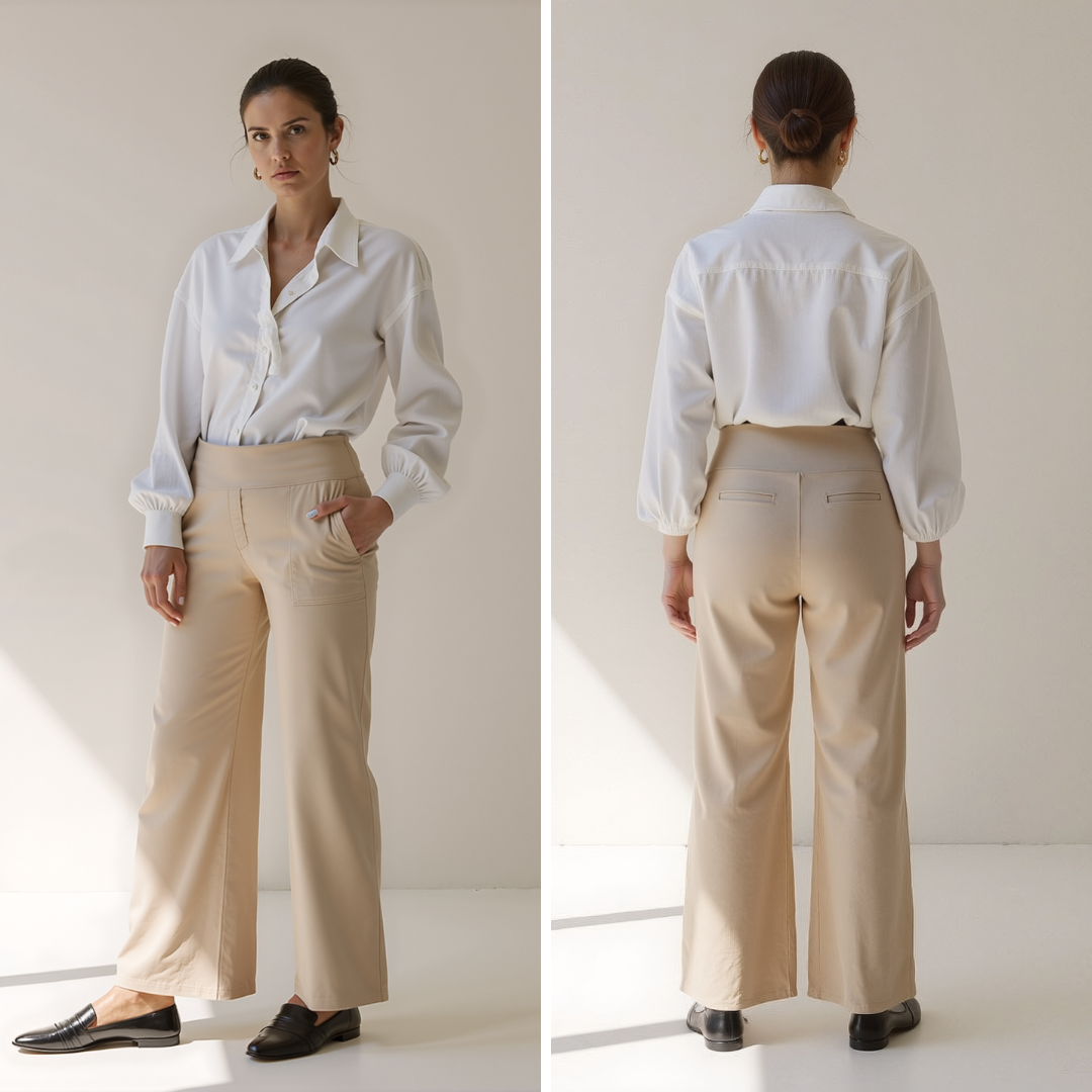 Alfreda – Pantalon taille haute à jambes larges