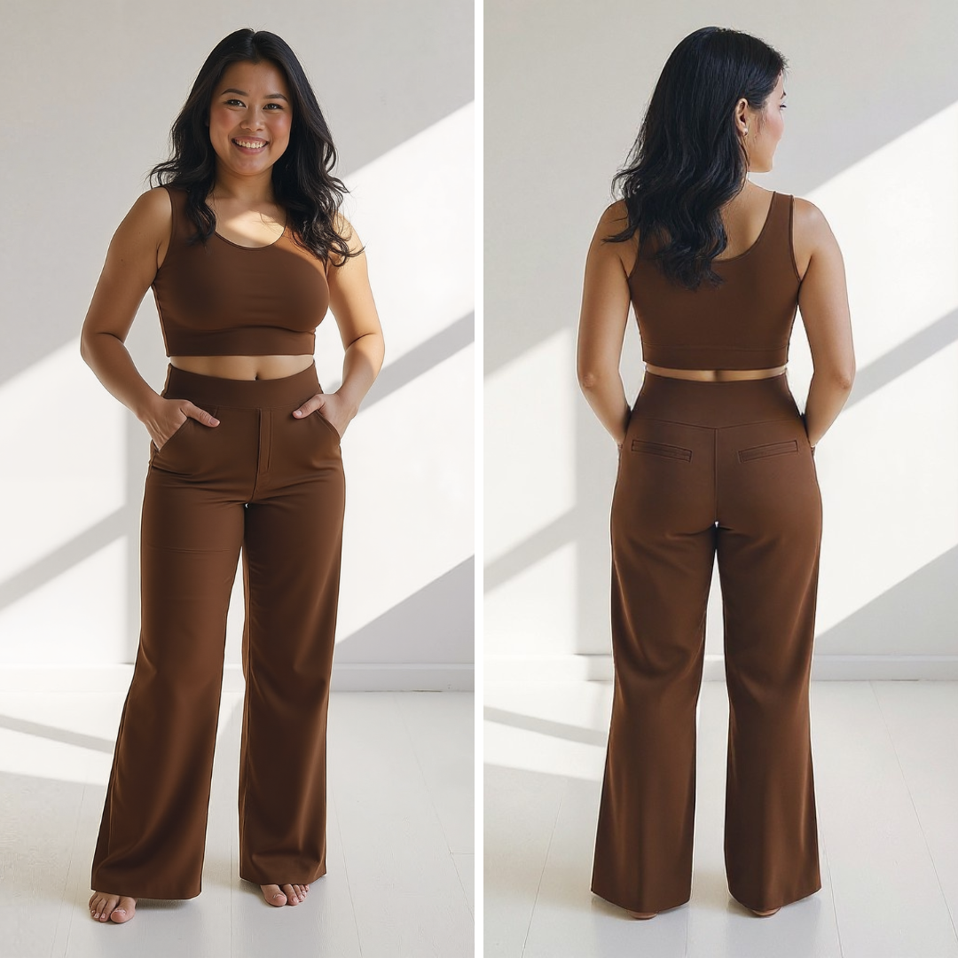 Alfreda – Pantalon taille haute à jambes larges