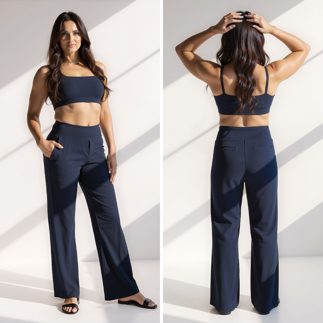 Alfreda – Pantalon taille haute à jambes larges