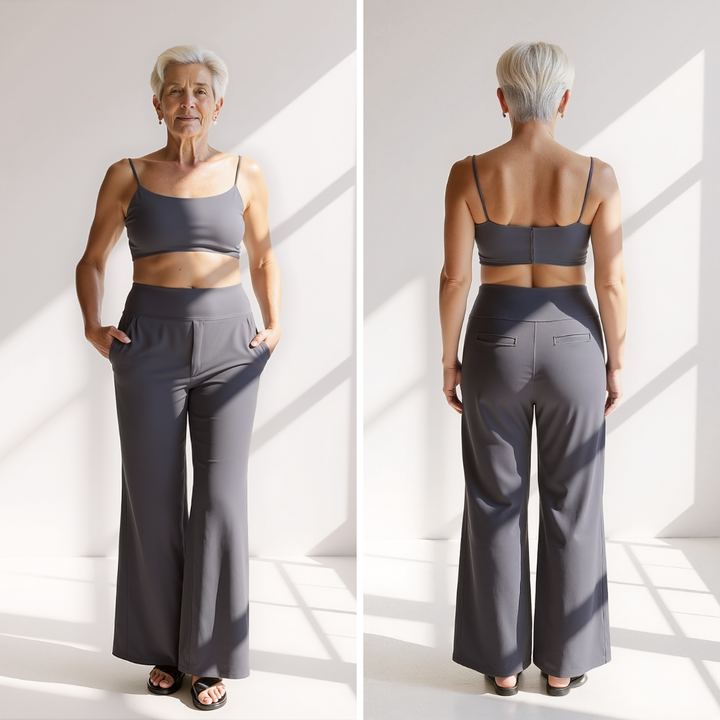 Alfreda – Pantalon taille haute à jambes larges
