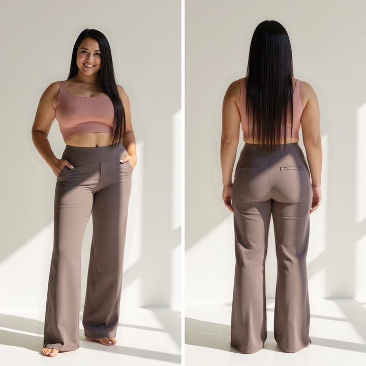 Alfreda – Pantalon taille haute à jambes larges