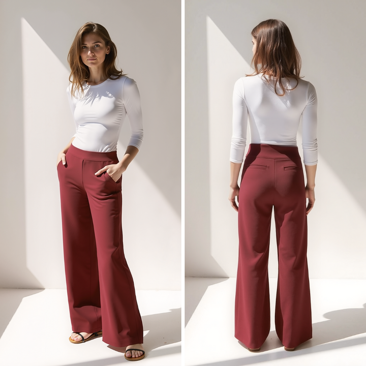 Alfreda – Pantalon taille haute à jambes larges