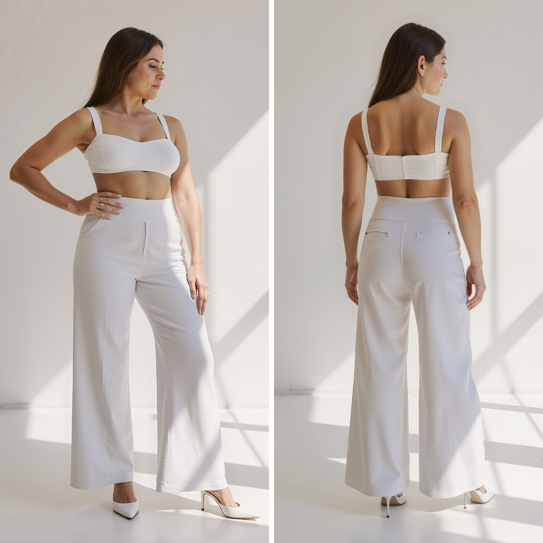 Alfreda – Pantalon taille haute à jambes larges