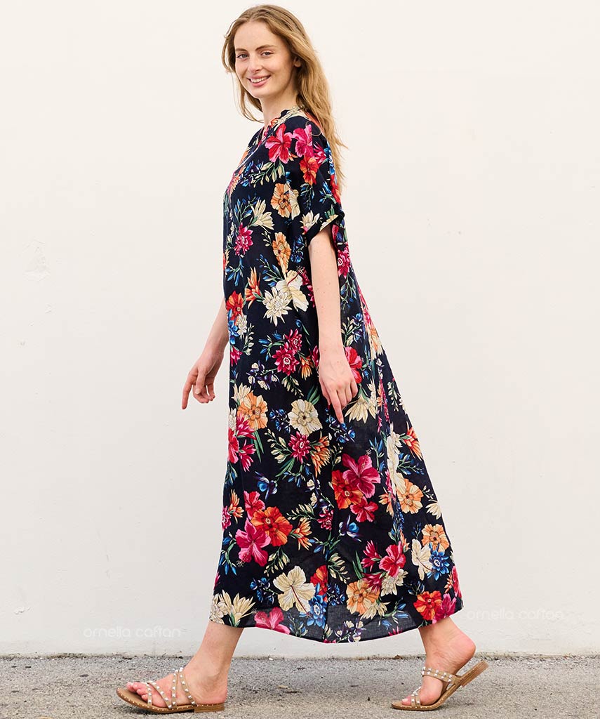 Rina - Robe caftan avec poches pour un usage quotidien