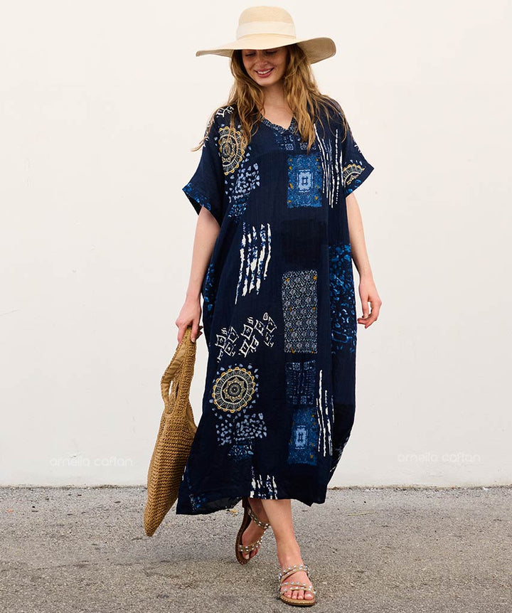 Narelka - Robe caftan avec poches pour un usage quotidien