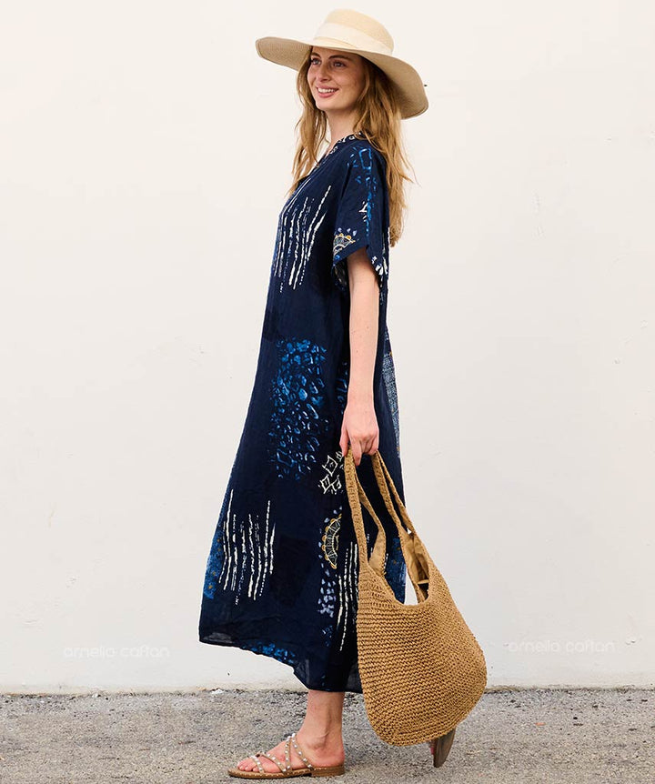 Narelka - Robe caftan avec poches pour un usage quotidien