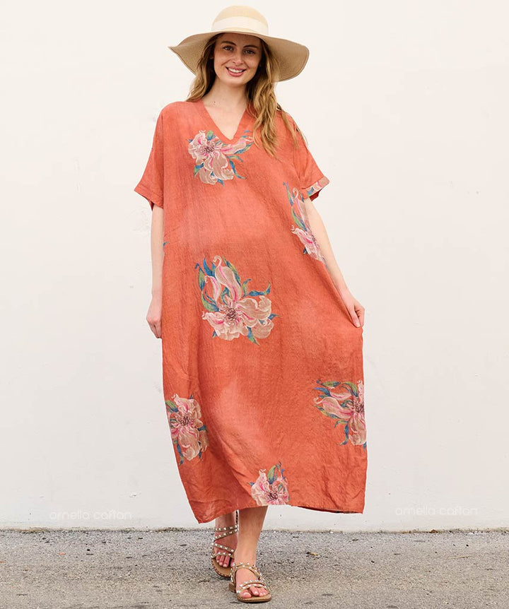 Liva - Robe caftan avec poches pour un usage quotidien