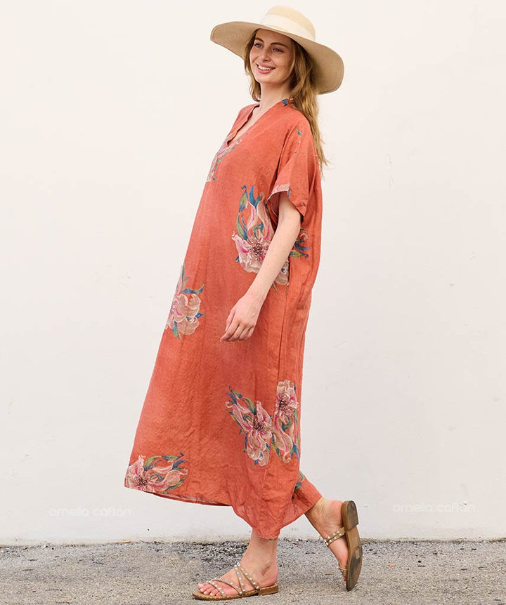 Liva - Robe caftan avec poches pour un usage quotidien