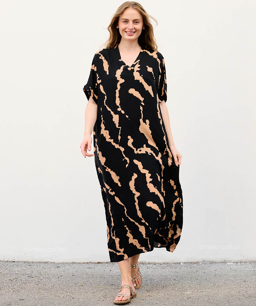Sela - Robe caftan avec poches pour un usage quotidien