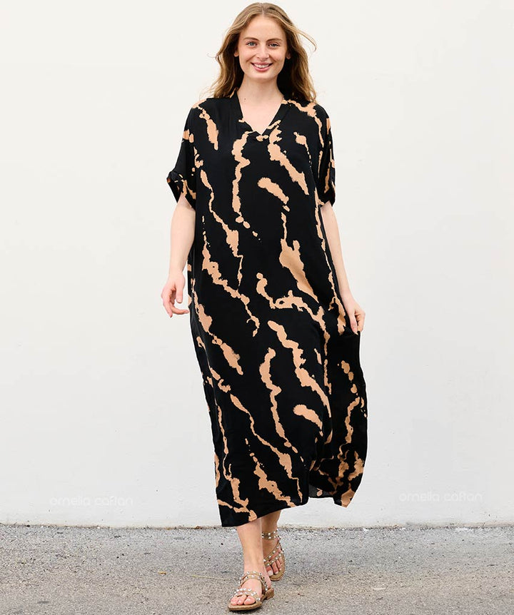 Sela - Robe caftan avec poches pour un usage quotidien