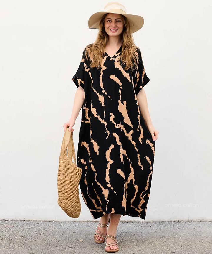 Sela - Robe caftan avec poches pour un usage quotidien