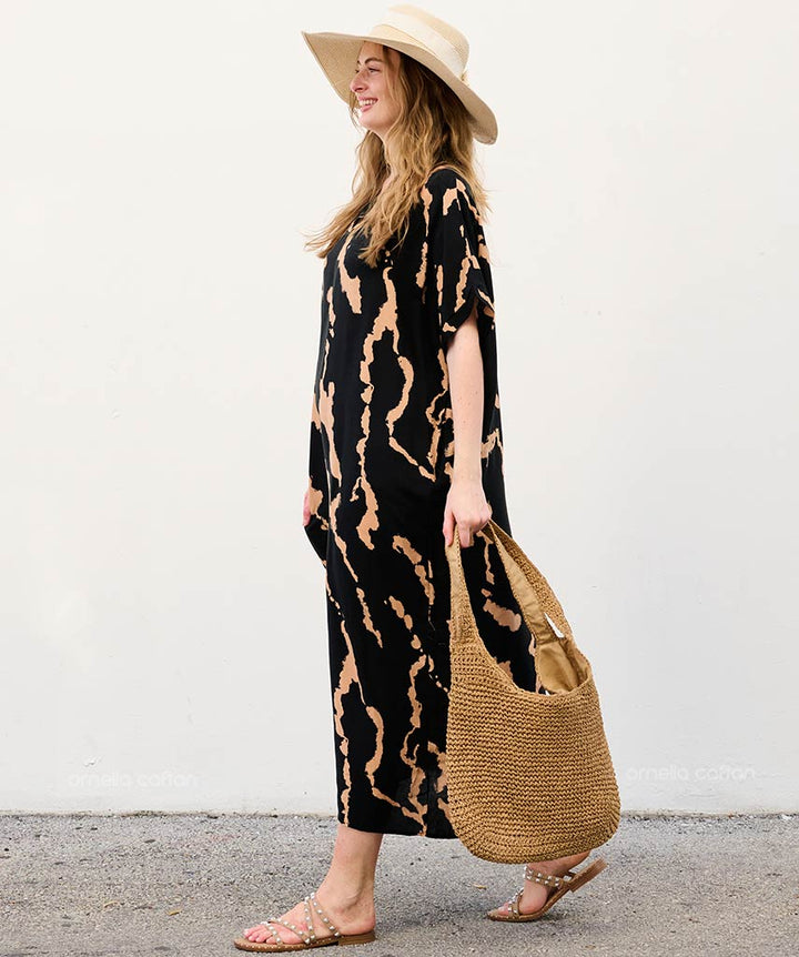 Sela - Robe caftan avec poches pour un usage quotidien