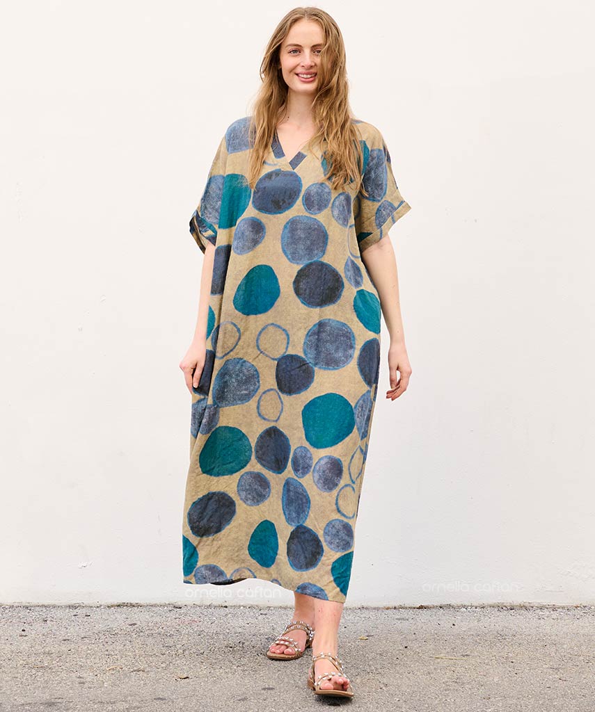 Evia - Robe caftan avec poches pour un usage quotidien