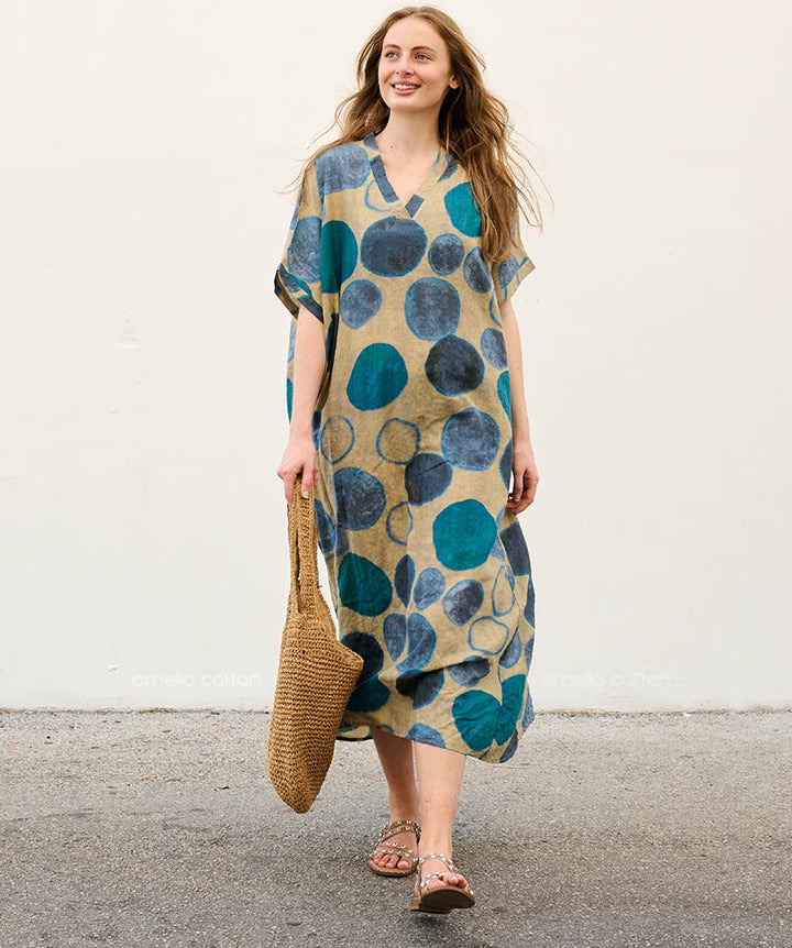Evia - Robe caftan avec poches pour un usage quotidien