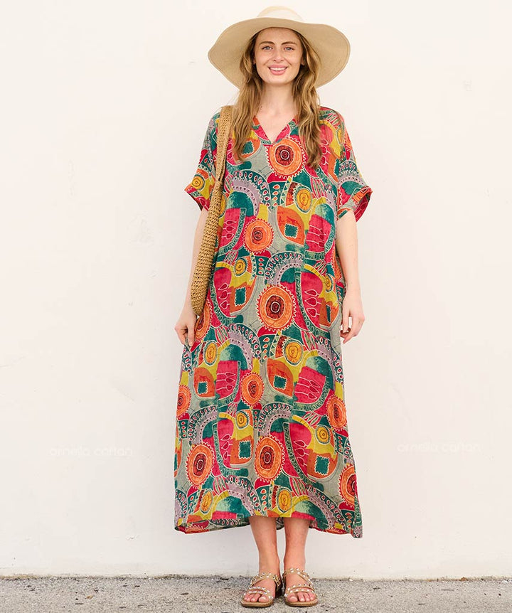 Zira - Robe caftan avec poches pour un usage quotidien