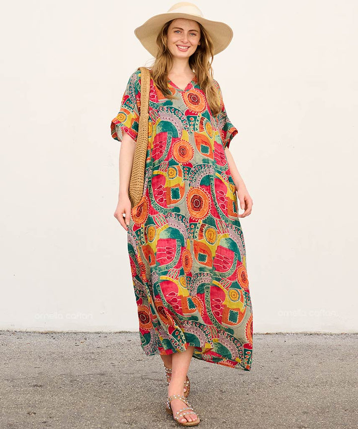 Zira - Robe caftan avec poches pour un usage quotidien