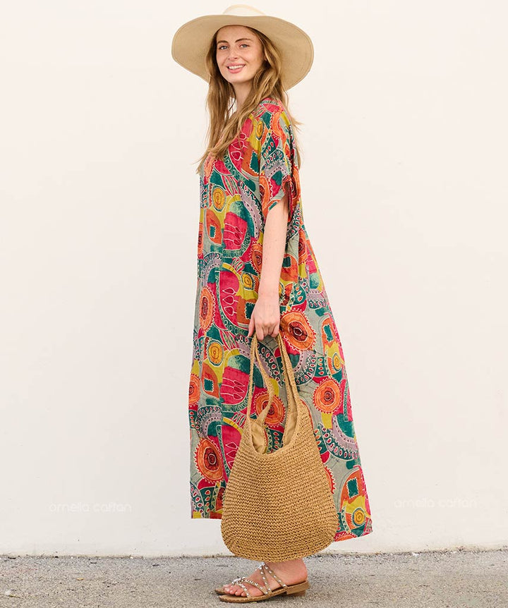 Zira - Robe caftan avec poches pour un usage quotidien