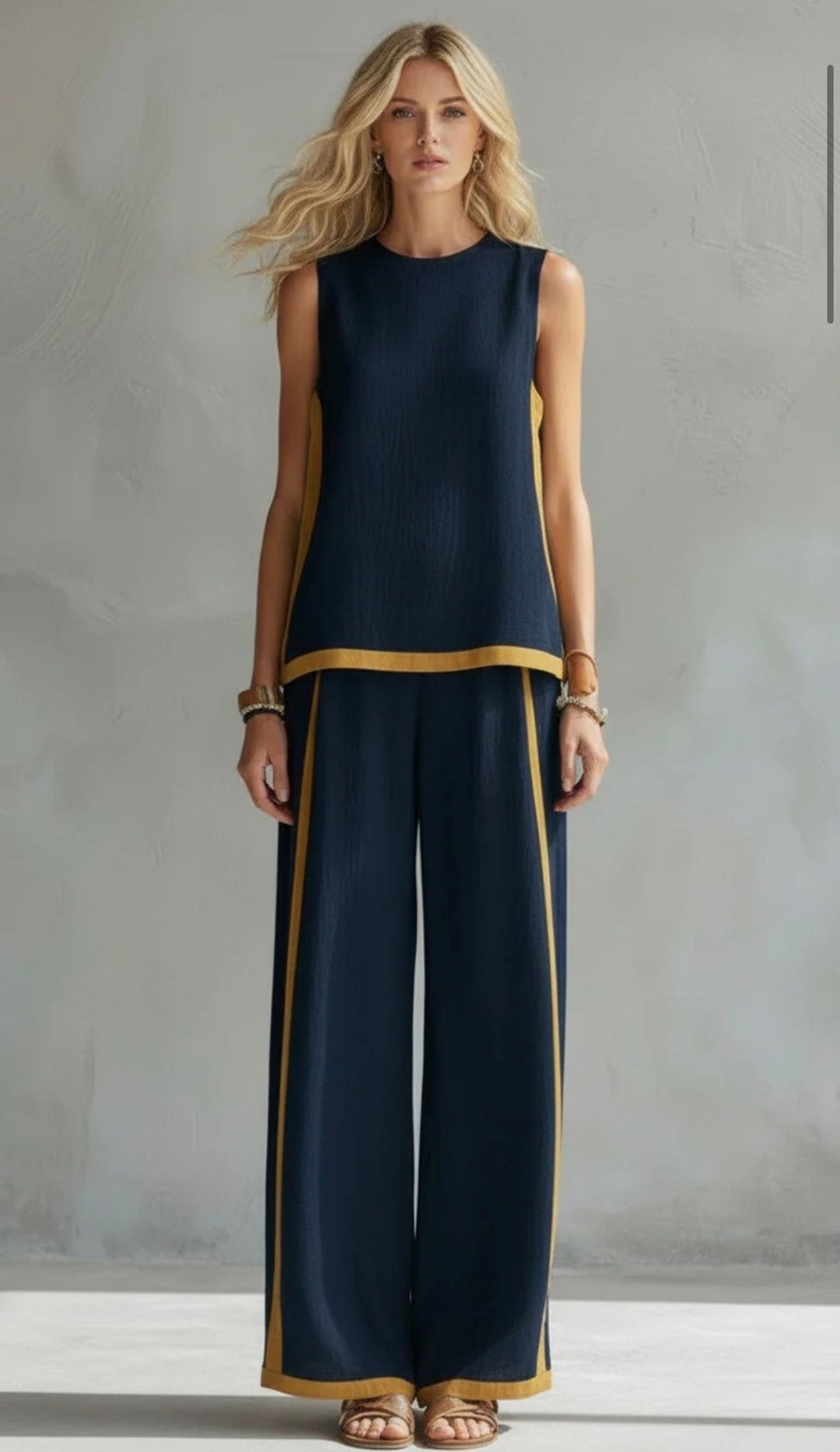 Marlène | Ensemble d'été élégant deux pièces avec jambes larges