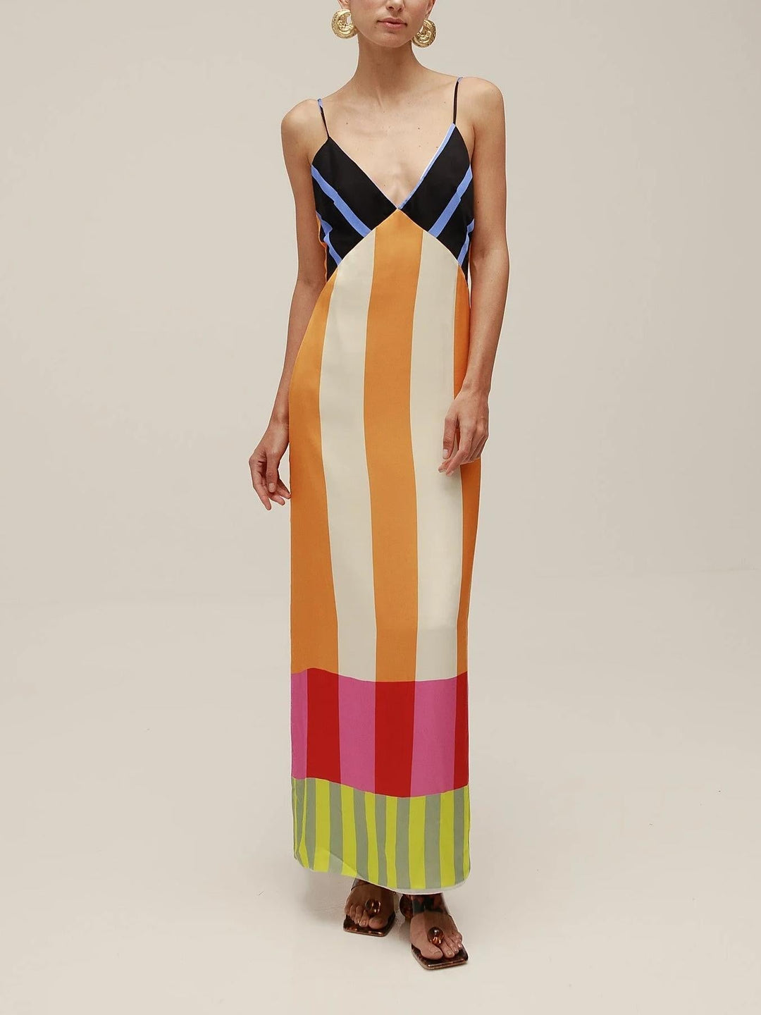 Paloma | Robe longue à rayures colorées
