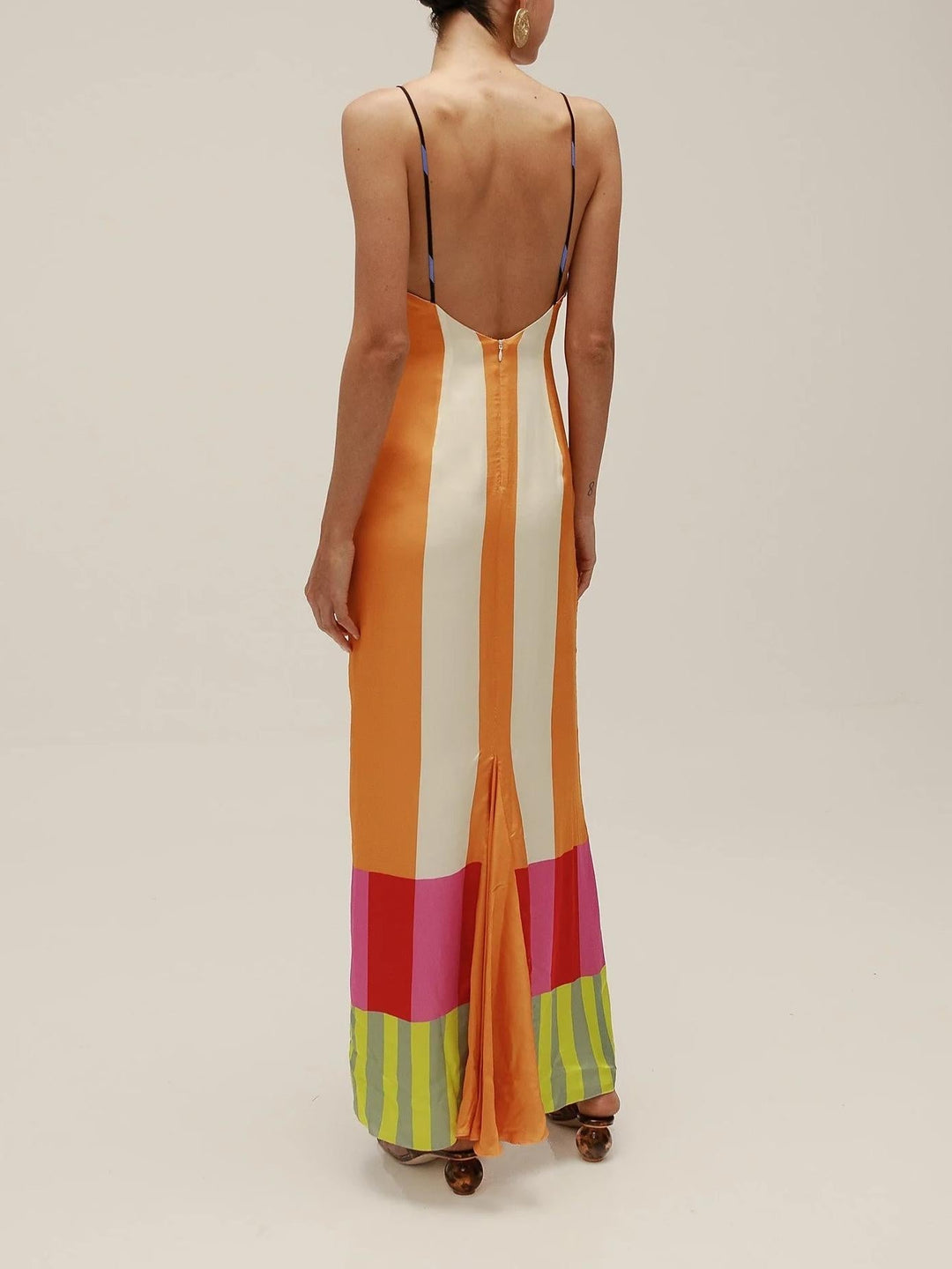 Paloma | Robe longue à rayures colorées