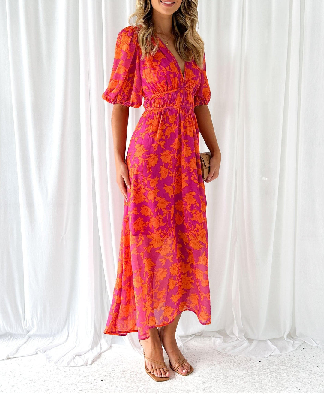 Magdalena™ - Robe midi florale moderne