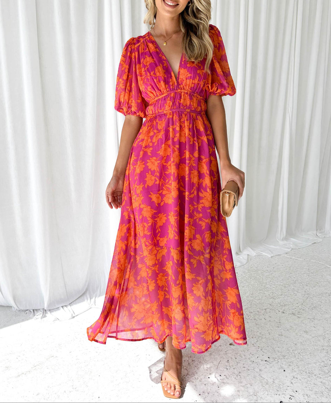 Magdalena™ - Robe midi florale moderne