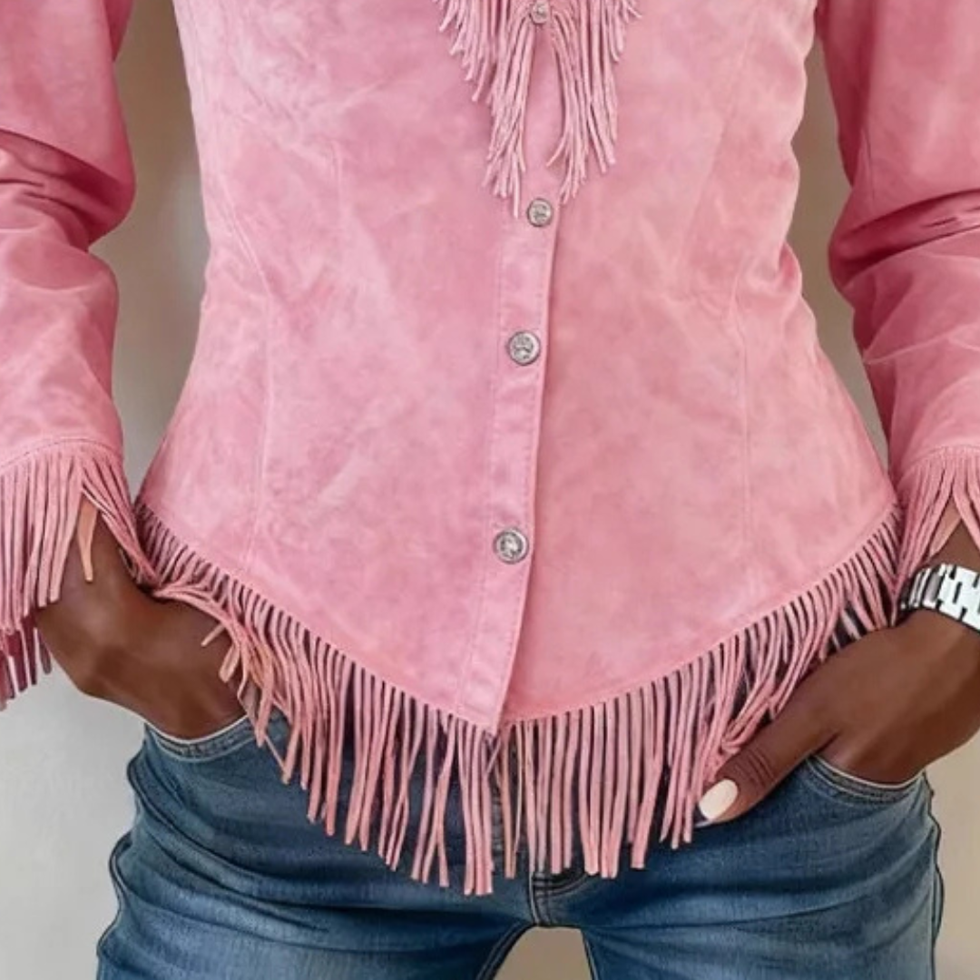 Ylenya – Blouse en suède à franges
