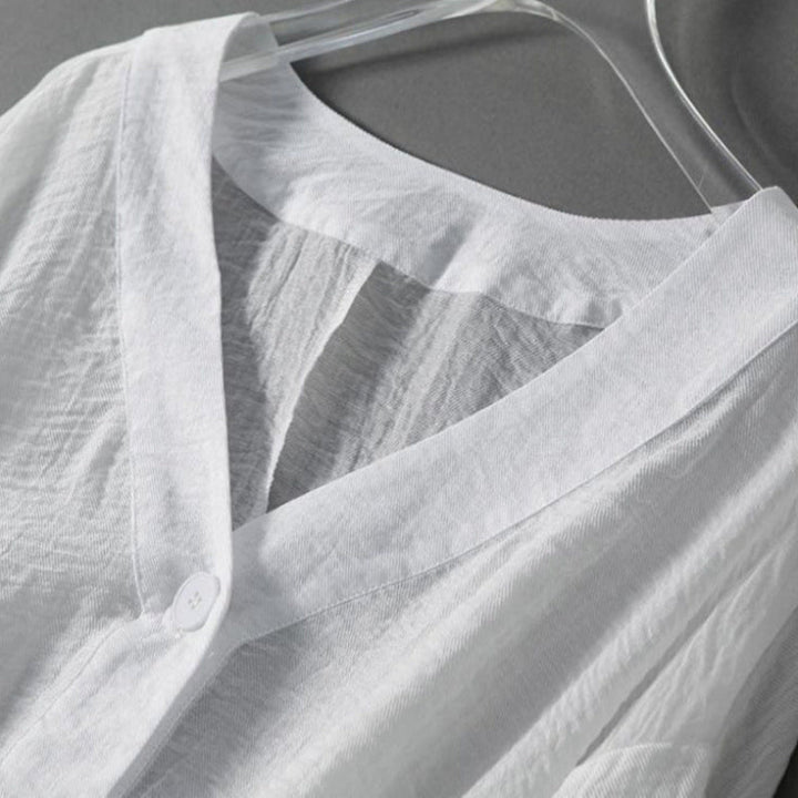 Aviela – Blouse aérienne en lin à manches chauve-souris
