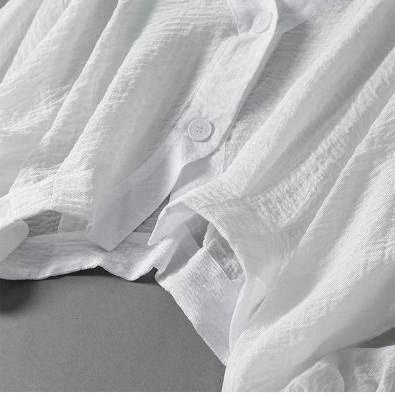 Aviela – Blouse aérienne en lin à manches chauve-souris