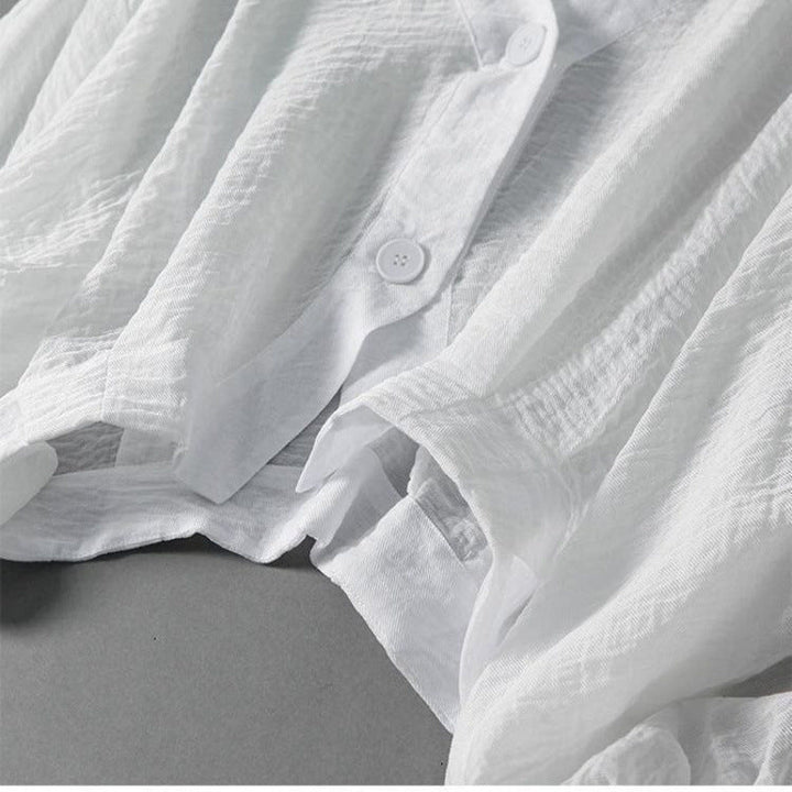Aviela – Blouse aérienne en lin à manches chauve-souris