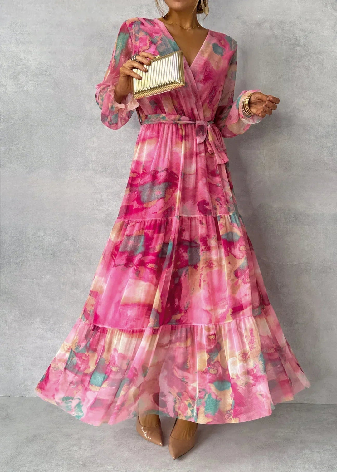 Robe croisée à motif floral