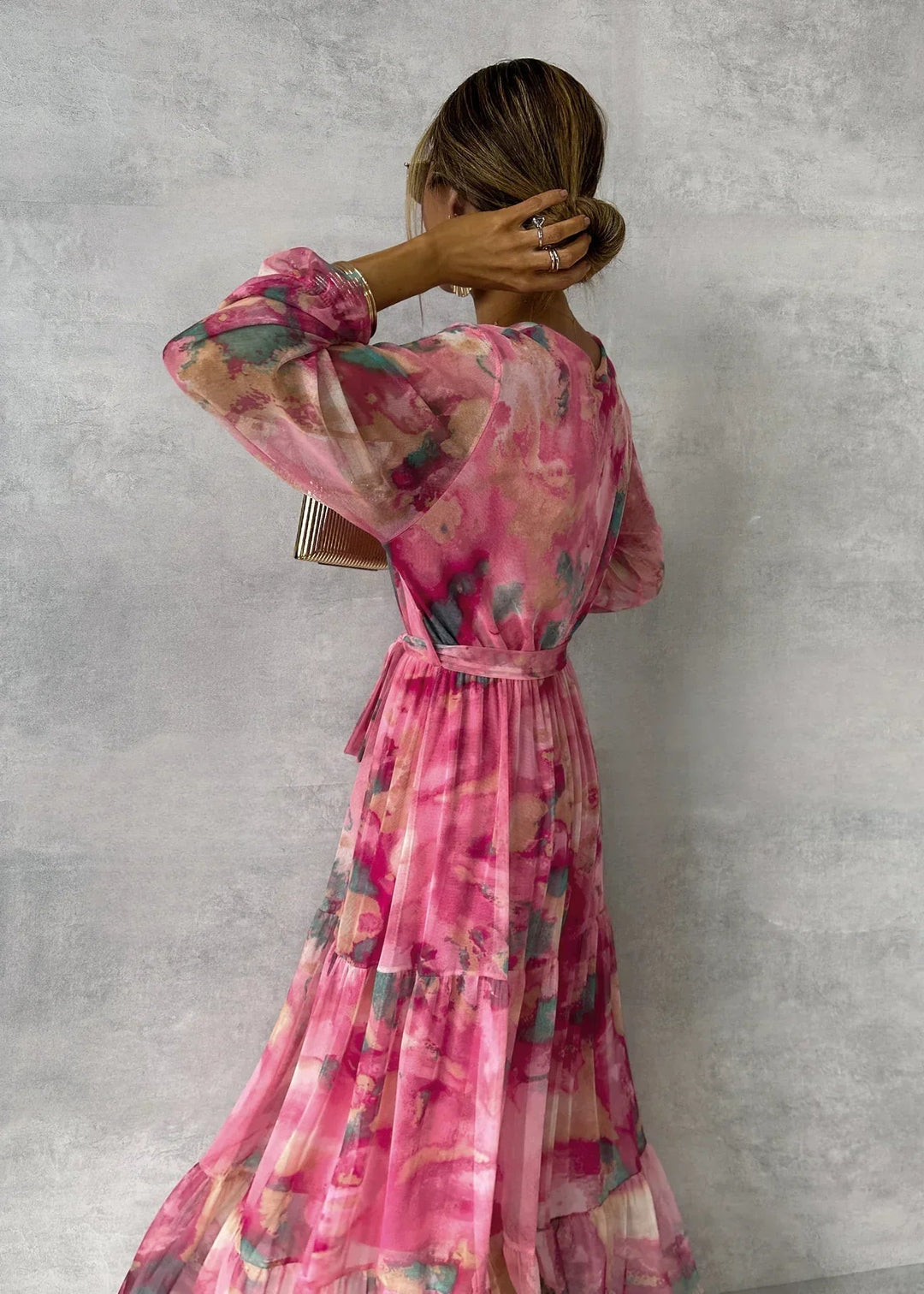 Robe croisée à motif floral