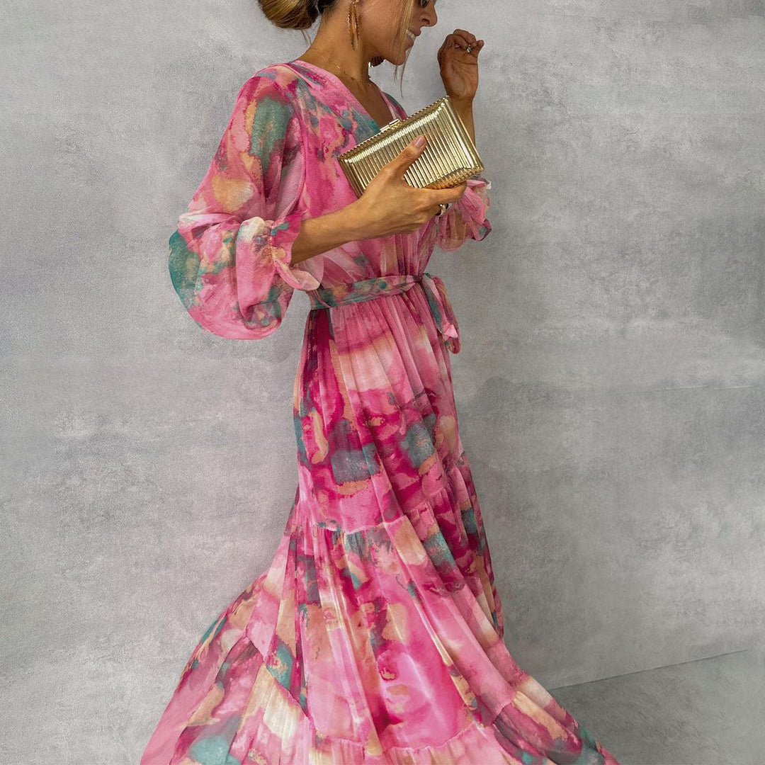 Robe croisée à motif floral