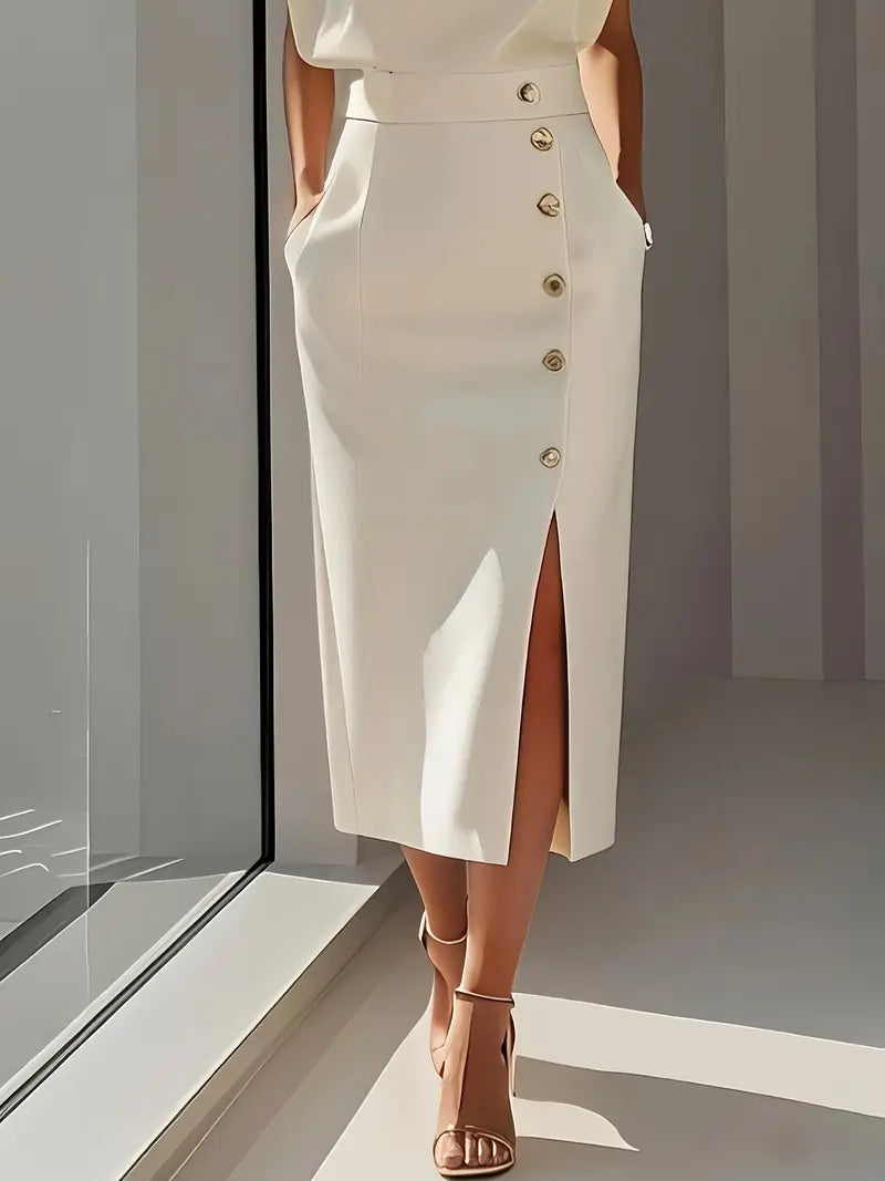 Dahlias | Robe midi avec fente latérale