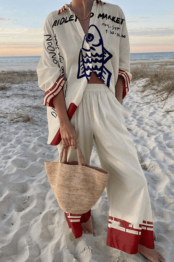 Linda | Ensemble d'été ample et élégant avec un motif