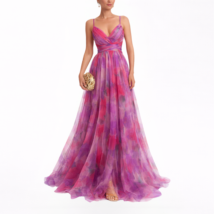 Gisèle | Charmante robe longue à motif floral